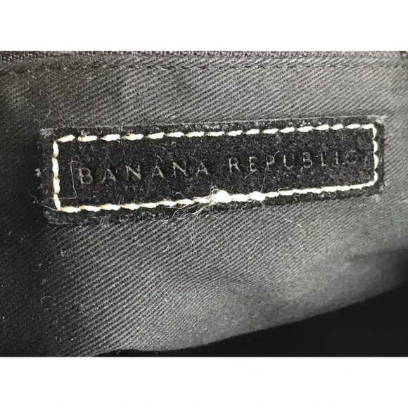 Banana Republic Tote Shoulder Bag Womens Black Suede Pockets Double Handles - Picture 8 of 8